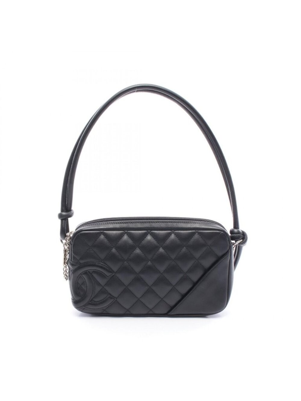 Chanel Handbag Cambon Line Black Leather Aninesa pouch - Picture 1 of 7